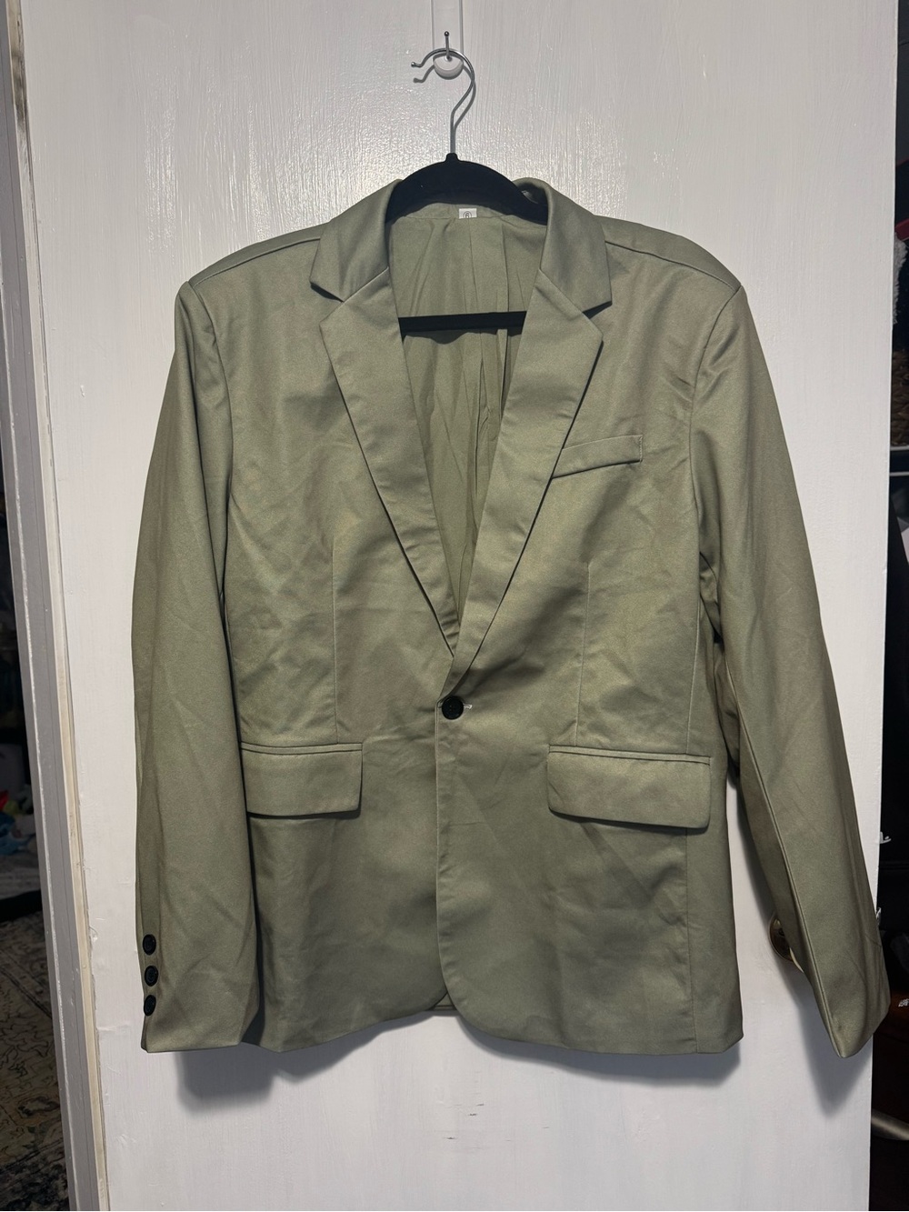 Men's Olive Green Single-Button Blazer